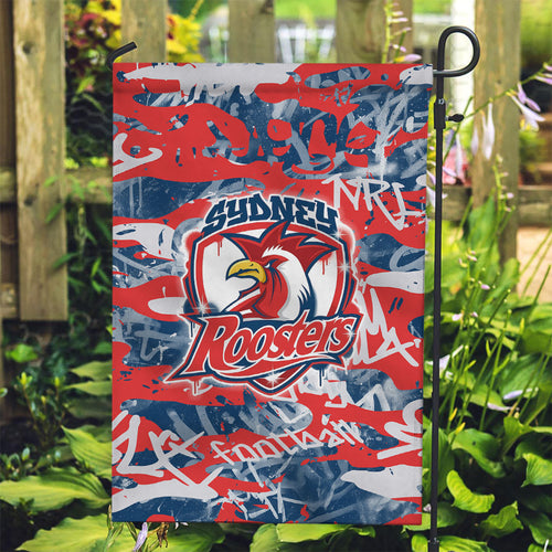 Sydney Roosters Rugby Garden Flag Graffiti Typography Urban Camo Abstract Street Style