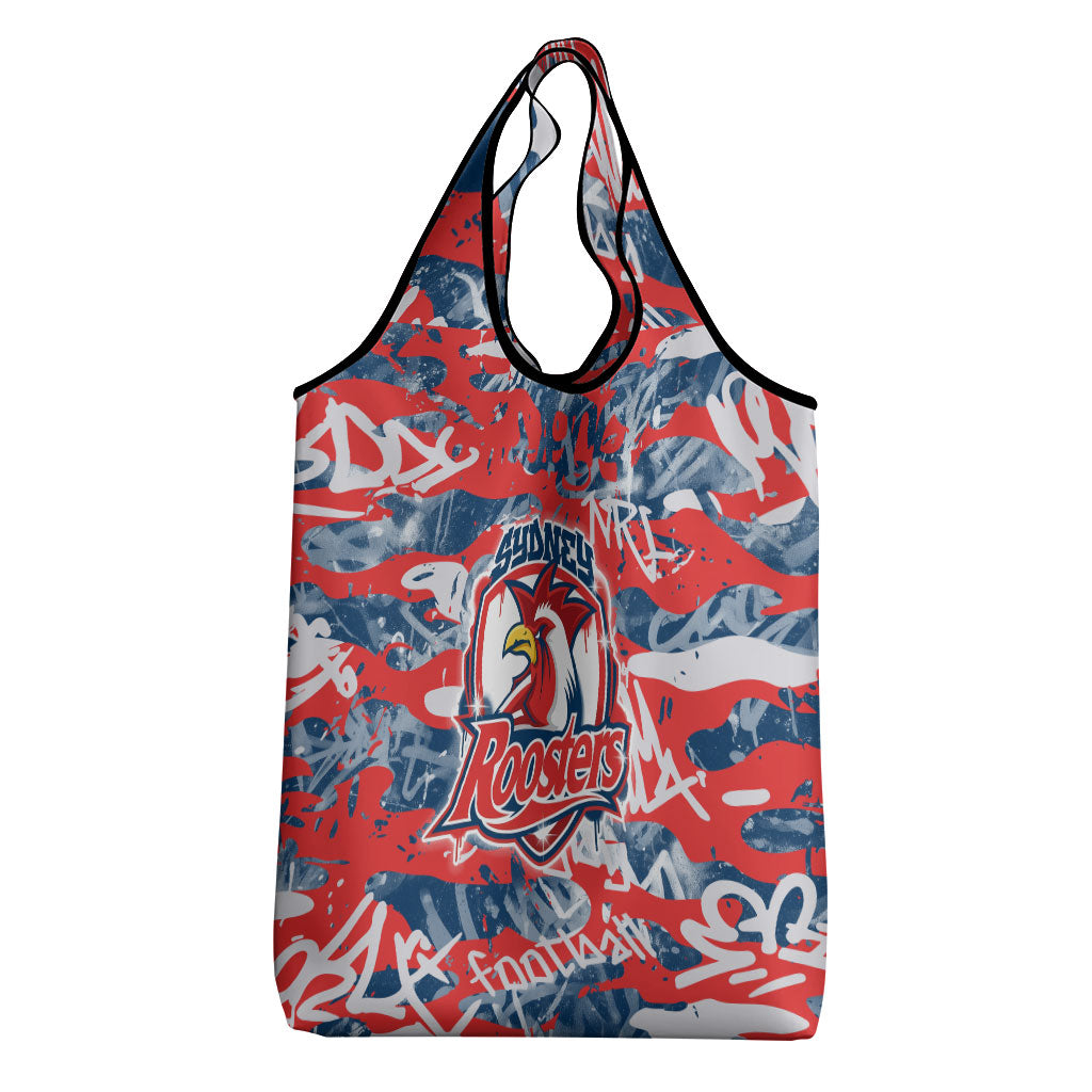 Sydney Roosters Rugby Grocery Bag Graffiti Typography Urban Camo Abstract Street Style