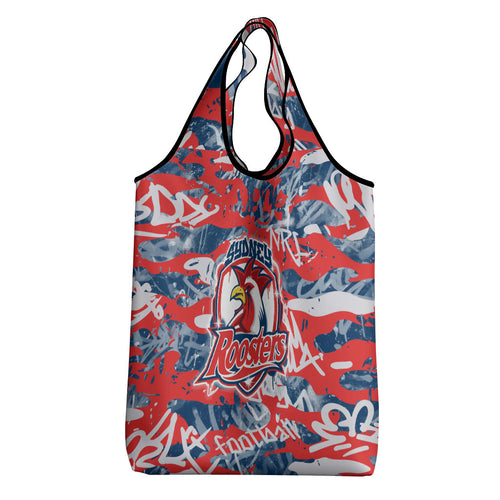 Sydney Roosters Rugby Grocery Bag Graffiti Typography Urban Camo Abstract Street Style