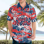 Sydney Roosters Rugby Hawaiian Shirt Graffiti Typography Urban Camo Abstract Street Style