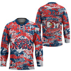Sydney Roosters Rugby Hockey Jersey Graffiti Typography Urban Camo Abstract Street Style