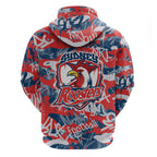 Sydney Roosters Rugby Hoodie Graffiti Typography Urban Camo Abstract Street Style
