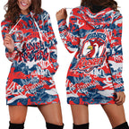 Sydney Roosters Rugby Hoodie Dress Graffiti Typography Urban Camo Abstract Street Style