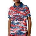 Sydney Roosters Rugby Kid Polo Shirt Graffiti Typography Urban Camo Abstract Street Style