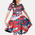 Sydney Roosters Rugby Kid Short Sleeve Dress Graffiti Typography Urban Camo Abstract Street Style
