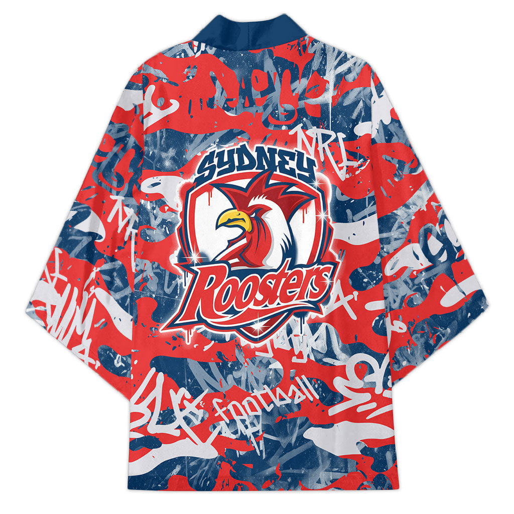 Sydney Roosters Rugby Kimono Graffiti Typography Urban Camo Abstract Street Style