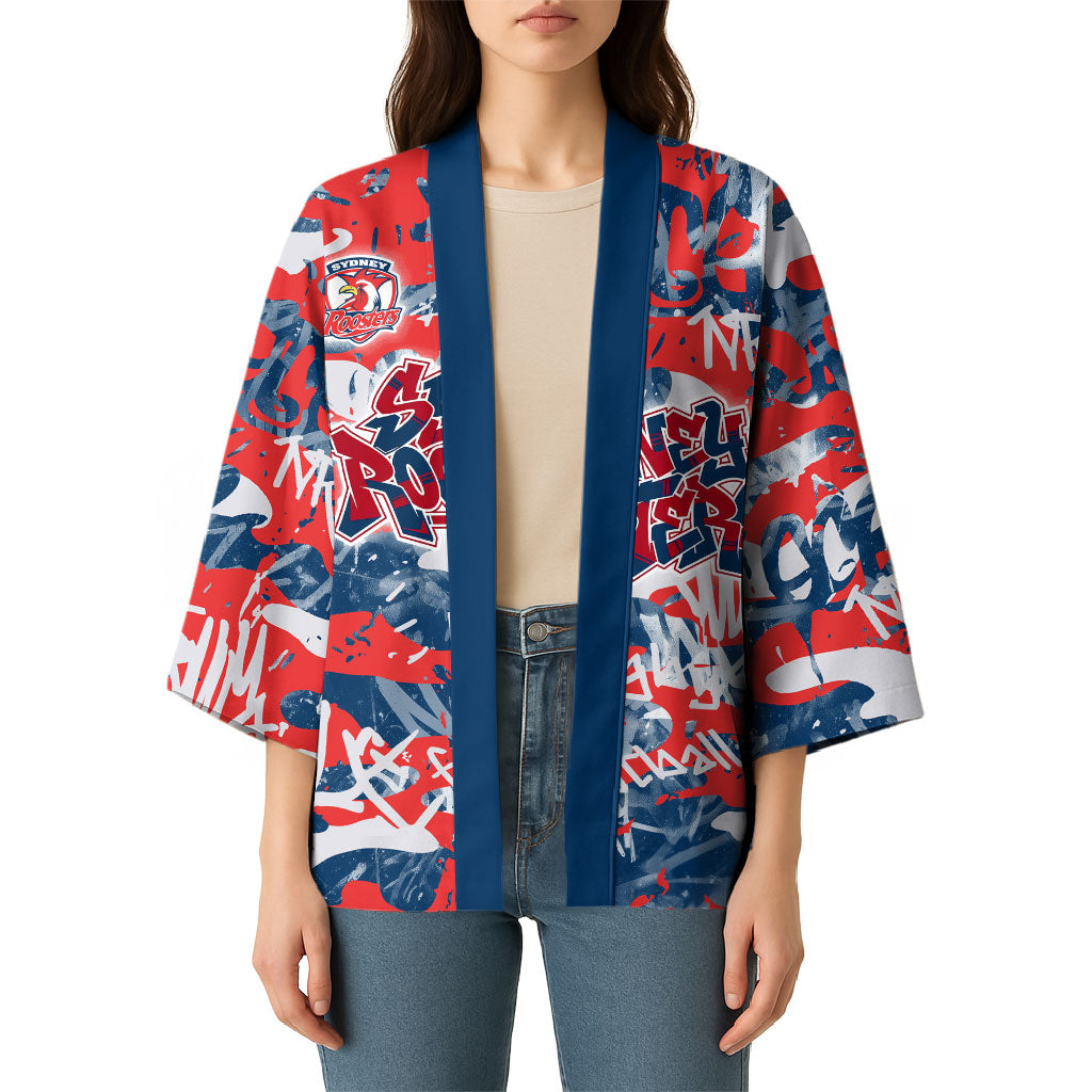 Sydney Roosters Rugby Kimono Graffiti Typography Urban Camo Abstract Street Style