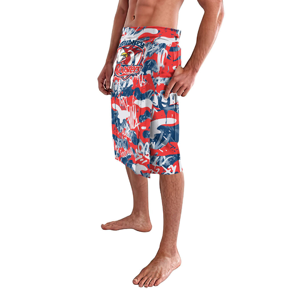 Sydney Roosters Rugby Lavalava Graffiti Typography Urban Camo Abstract Street Style
