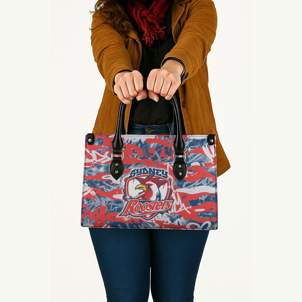 Sydney Roosters Rugby Leather Bag Graffiti Typography Urban Camo Abstract Street Style