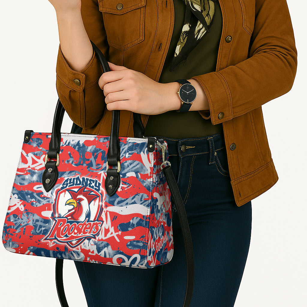 Sydney Roosters Rugby Leather Bag Graffiti Typography Urban Camo Abstract Street Style