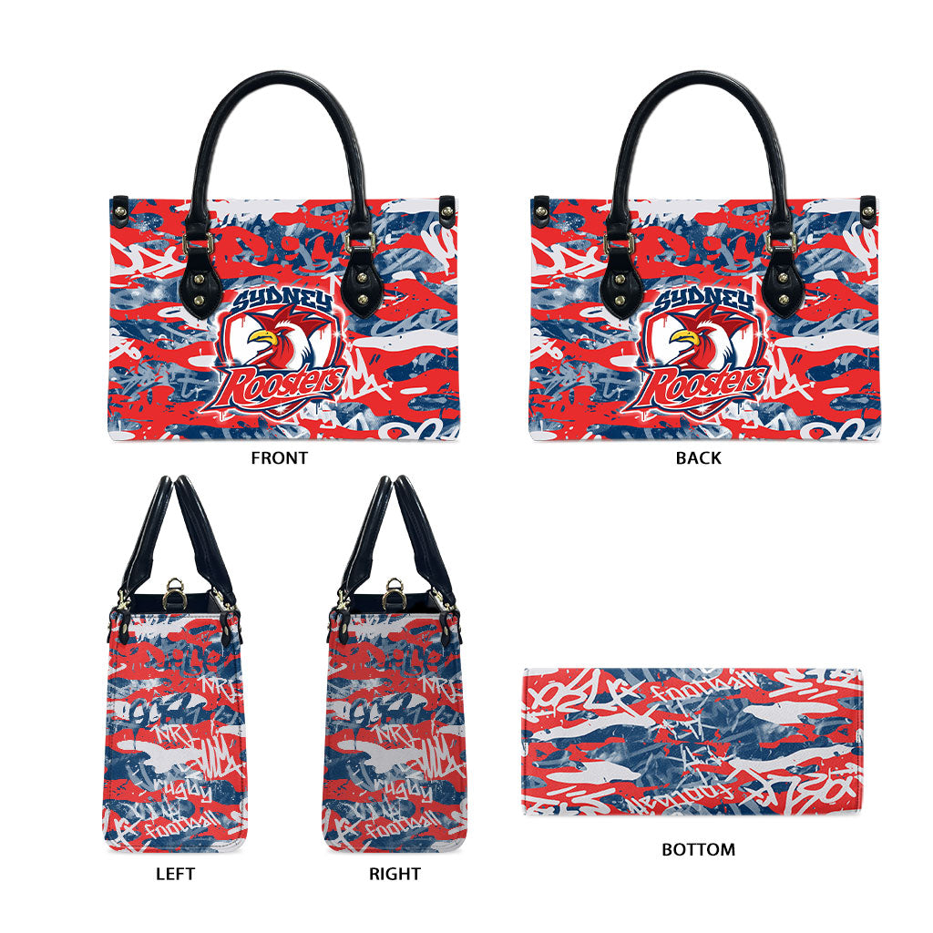 Sydney Roosters Rugby Leather Bag Graffiti Typography Urban Camo Abstract Street Style
