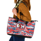 Sydney Roosters Rugby Leather Tote Bag Graffiti Typography Urban Camo Abstract Street Style
