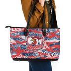 Sydney Roosters Rugby Leather Tote Bag Graffiti Typography Urban Camo Abstract Street Style
