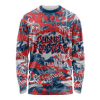 Sydney Roosters Rugby Long Sleeve Shirt Graffiti Typography Urban Camo Abstract Street Style