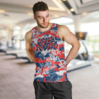 Sydney Roosters Rugby Men Tank Top Graffiti Typography Urban Camo Abstract Street Style