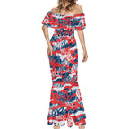 Sydney Roosters Rugby Mermaid Dress Graffiti Typography Urban Camo Abstract Street Style