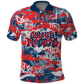 Sydney Roosters Rugby Polo Shirt Graffiti Typography Urban Camo Abstract Street Style