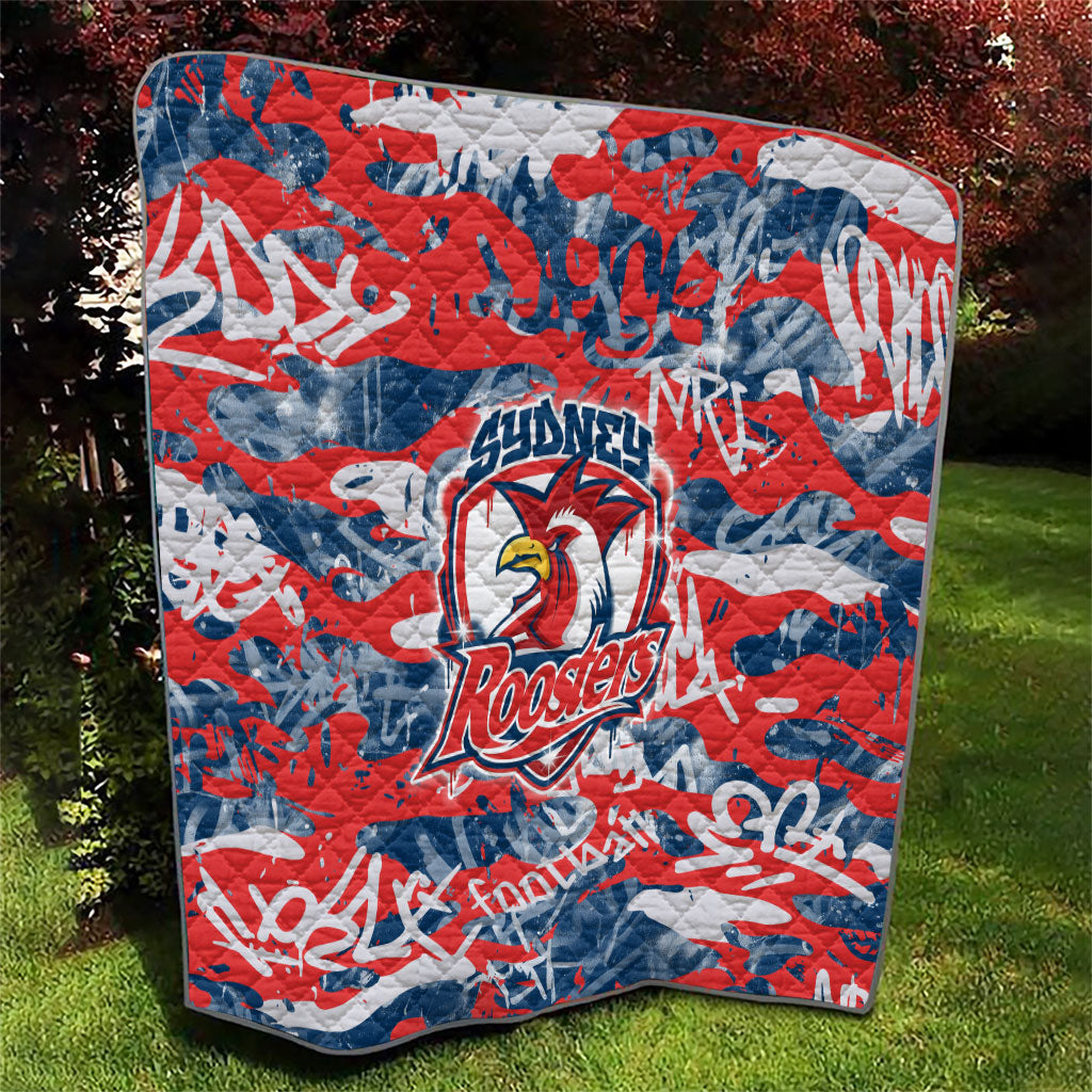 Sydney Roosters Rugby Quilt Graffiti Typography Urban Camo Abstract Street Style