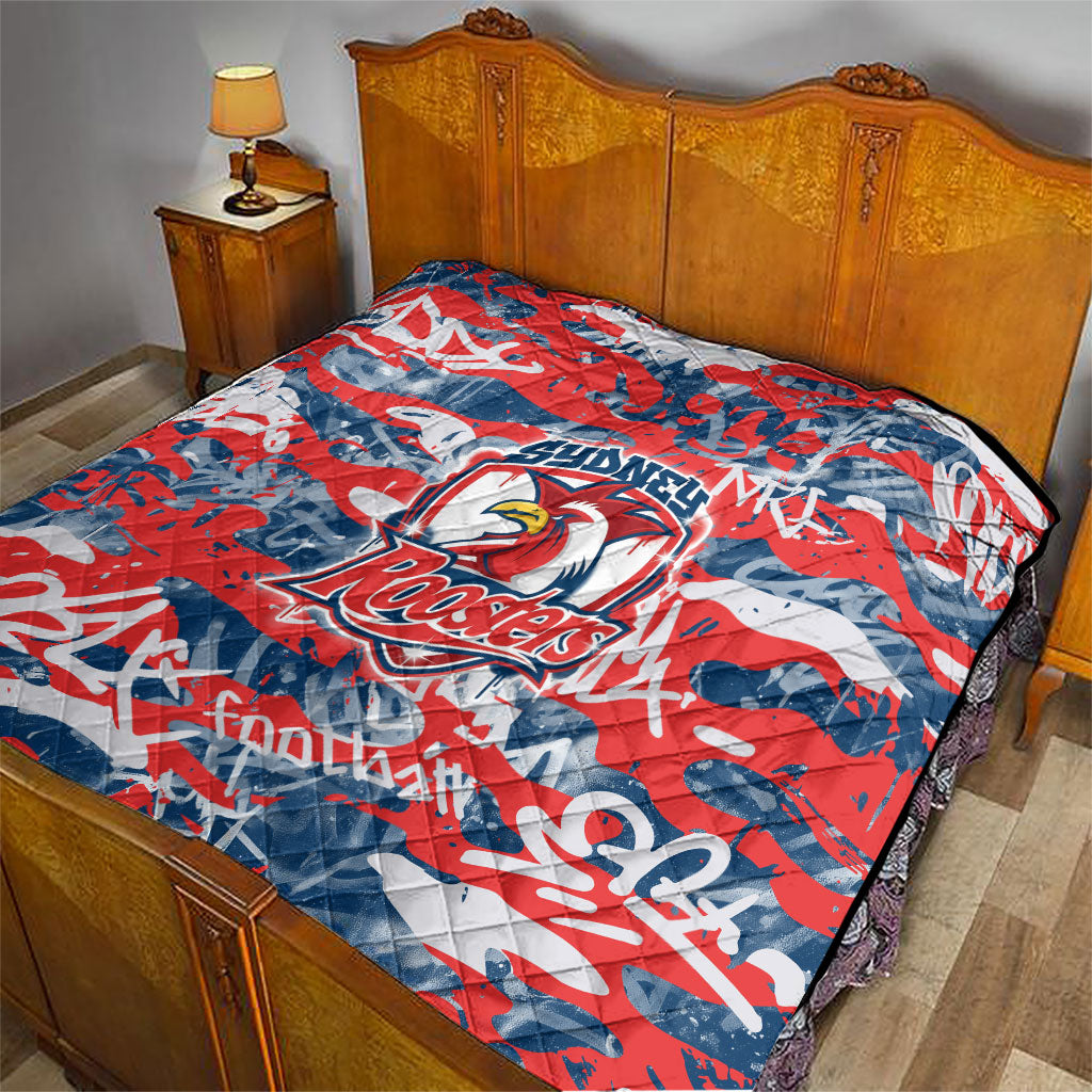 Sydney Roosters Rugby Quilt Graffiti Typography Urban Camo Abstract Street Style