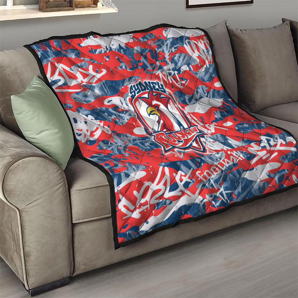Sydney Roosters Rugby Quilt Graffiti Typography Urban Camo Abstract Street Style