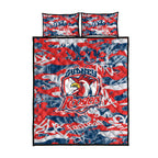 Sydney Roosters Rugby Quilt Bed Set Graffiti Typography Urban Camo Abstract Street Style
