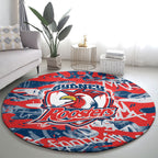 Sydney Roosters Rugby Round Carpet Graffiti Typography Urban Camo Abstract Street Style