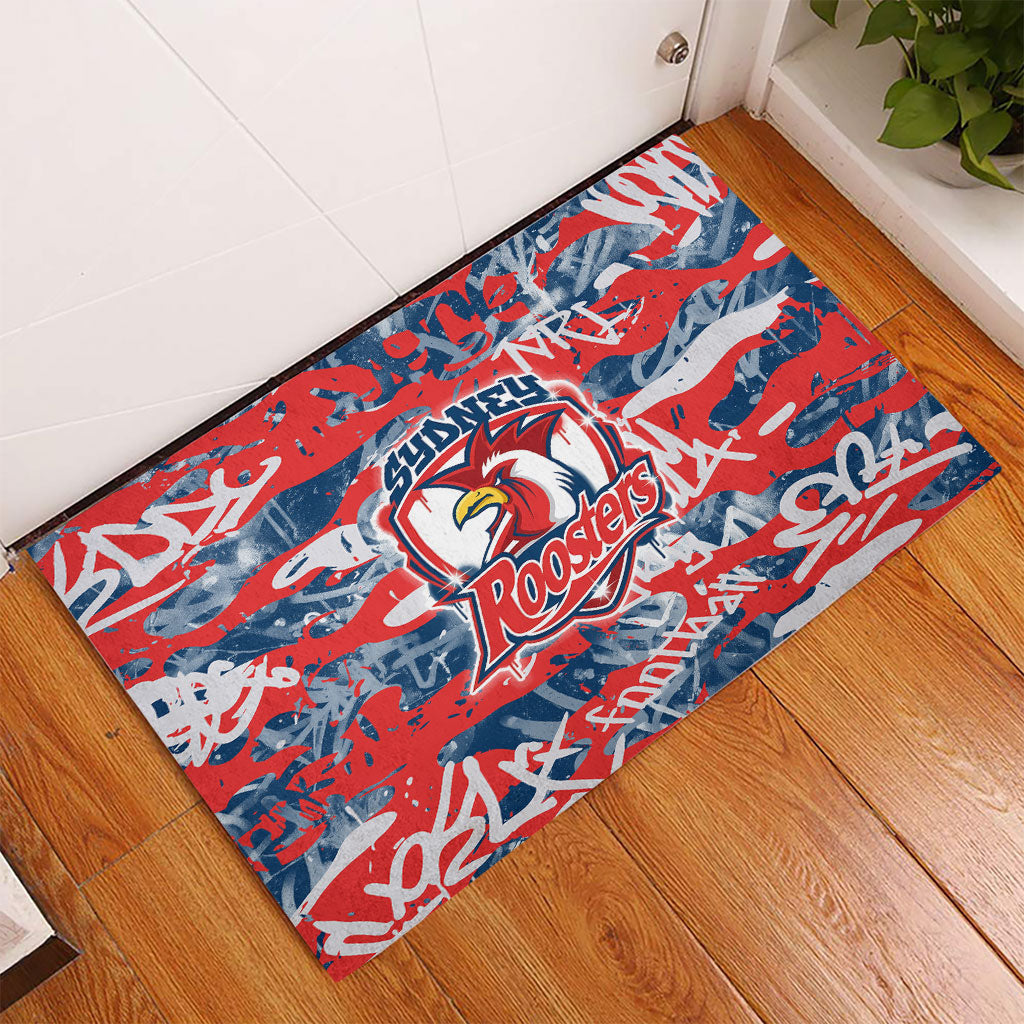 Sydney Roosters Rugby Rubber Doormat Graffiti Typography Urban Camo Abstract Street Style