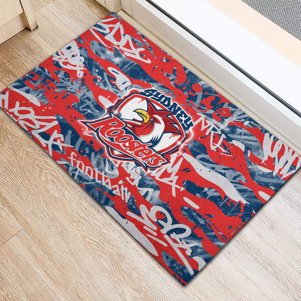Sydney Roosters Rugby Rubber Doormat Graffiti Typography Urban Camo Abstract Street Style
