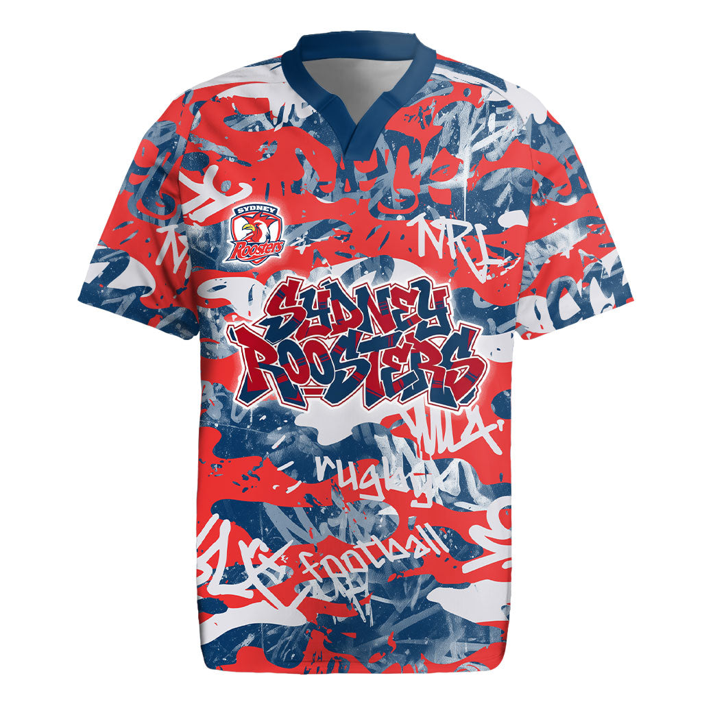 Sydney Roosters Rugby Rugby Jersey Graffiti Typography Urban Camo Abstract Street Style