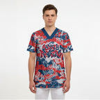Sydney Roosters Rugby Scrub Top Graffiti Typography Urban Camo Abstract Street Style