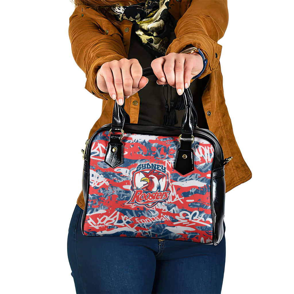 Sydney Roosters Rugby Shoulder Handbag Graffiti Typography Urban Camo Abstract Street Style