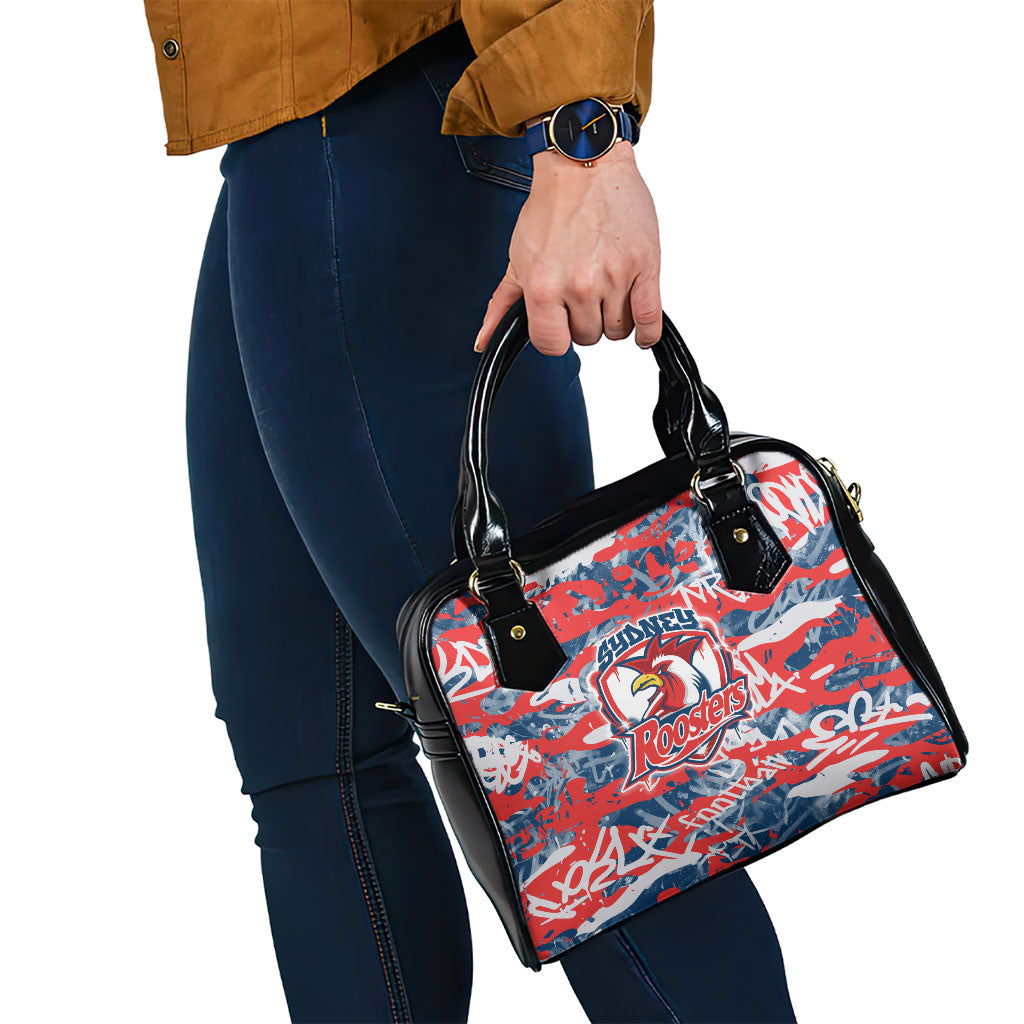 Sydney Roosters Rugby Shoulder Handbag Graffiti Typography Urban Camo Abstract Street Style