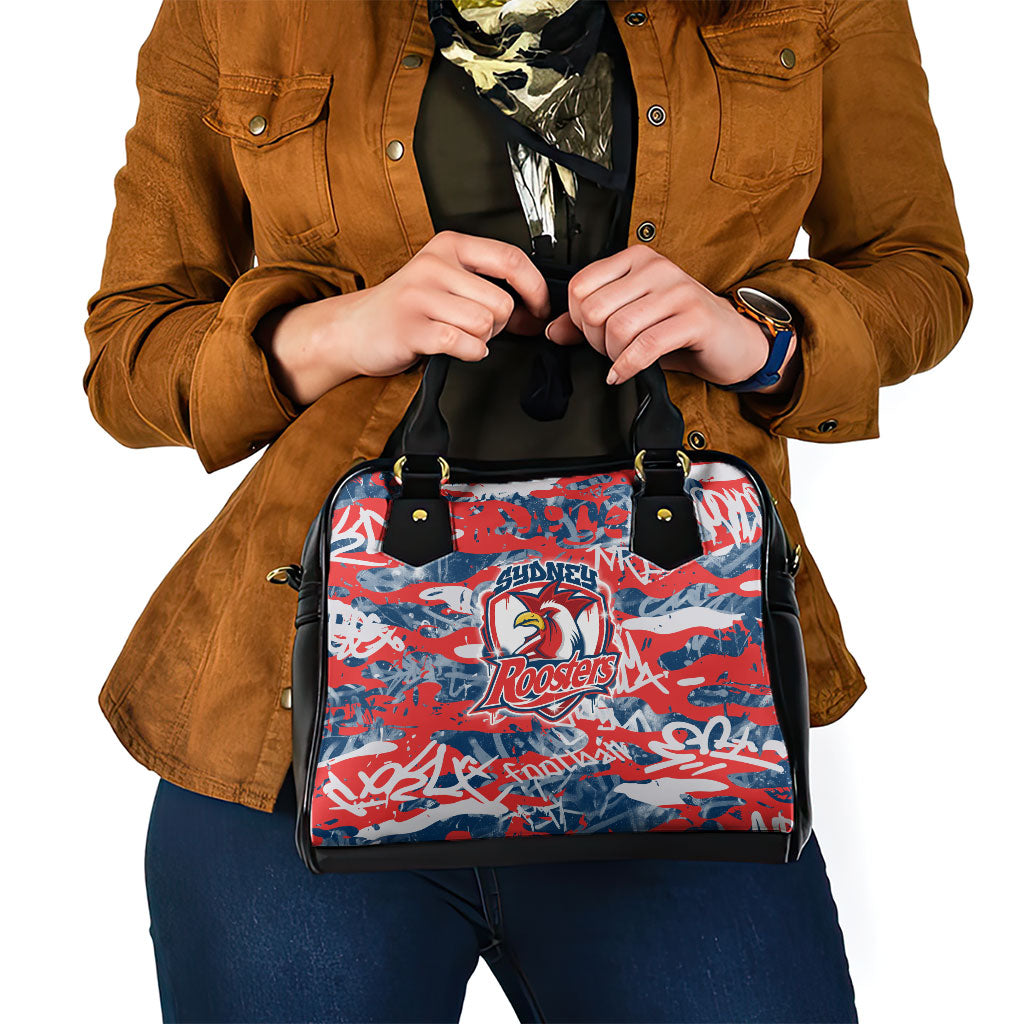 Sydney Roosters Rugby Shoulder Handbag Graffiti Typography Urban Camo Abstract Street Style