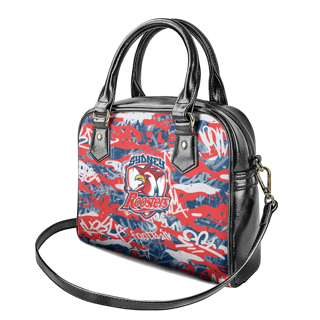 Sydney Roosters Rugby Shoulder Handbag Graffiti Typography Urban Camo Abstract Street Style
