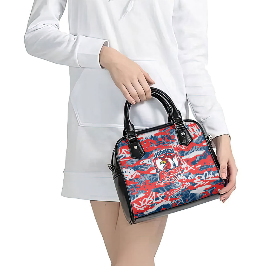 Sydney Roosters Rugby Shoulder Handbag Graffiti Typography Urban Camo Abstract Street Style