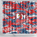 Sydney Roosters Rugby Shower Curtain Graffiti Typography Urban Camo Abstract Street Style