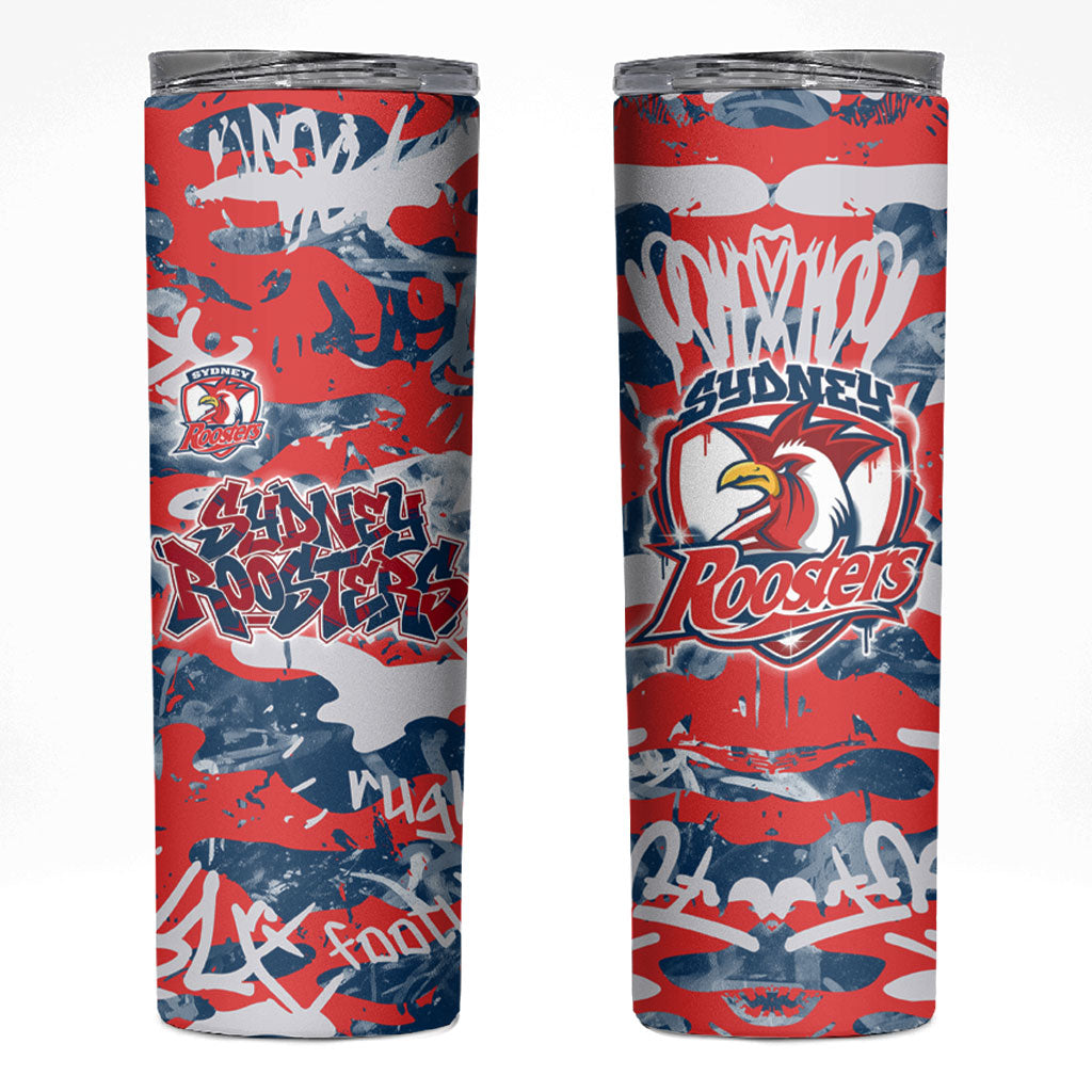 Sydney Roosters Rugby Skinny Tumbler Graffiti Typography Urban Camo Abstract Street Style