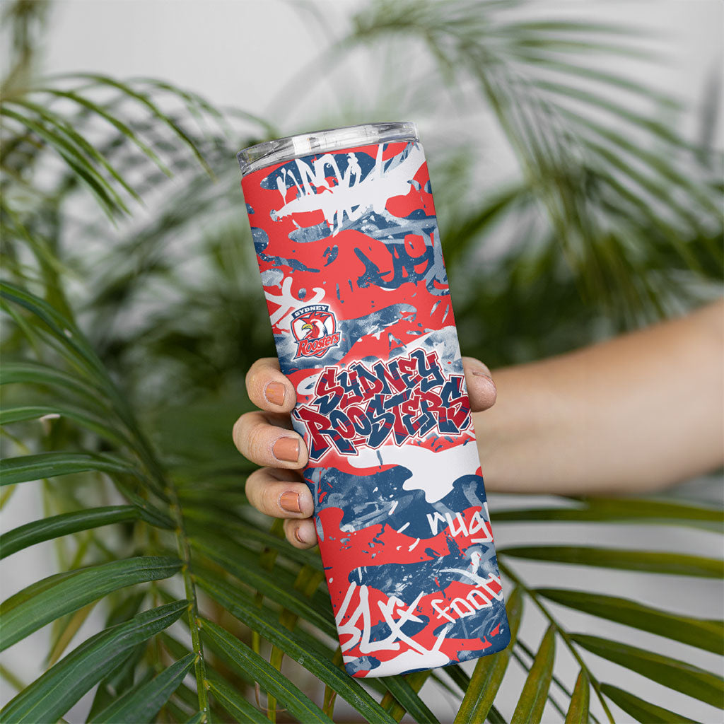 Sydney Roosters Rugby Skinny Tumbler Graffiti Typography Urban Camo Abstract Street Style