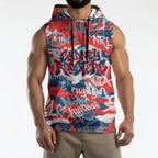 Sydney Roosters Rugby Sleeveless Hoodie Graffiti Typography Urban Camo Abstract Street Style