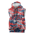Sydney Roosters Rugby Sleeveless Zip Hoodie Graffiti Typography Urban Camo Abstract Street Style