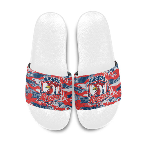 Sydney Roosters Rugby Slide Sandals Graffiti Typography Urban Camo Abstract Street Style