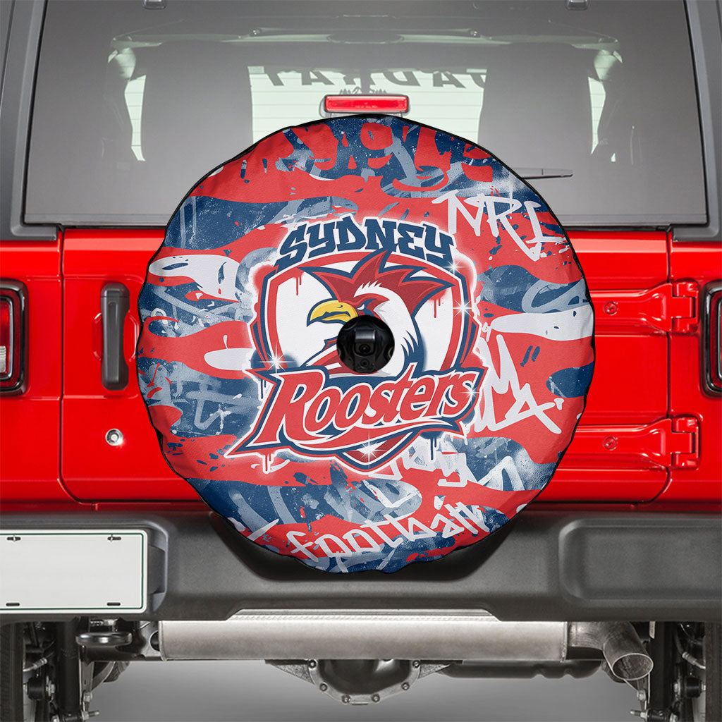 Sydney Roosters Rugby Spare Tire Cover Graffiti Typography Urban Camo Abstract Street Style
