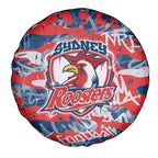 Sydney Roosters Rugby Spare Tire Cover Graffiti Typography Urban Camo Abstract Street Style