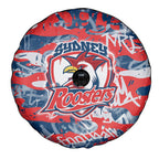Sydney Roosters Rugby Spare Tire Cover Graffiti Typography Urban Camo Abstract Street Style