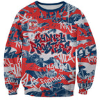 Sydney Roosters Rugby Sweatshirt Graffiti Typography Urban Camo Abstract Street Style