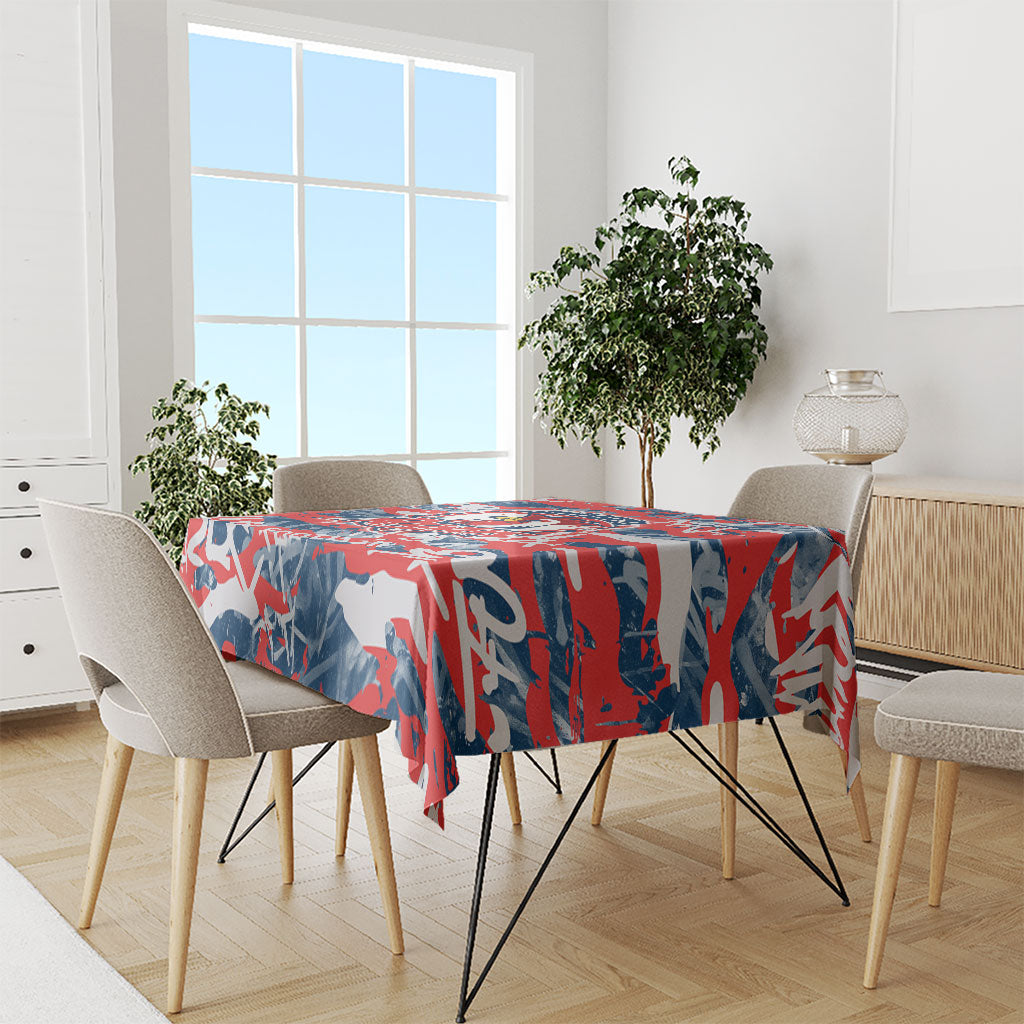 Sydney Roosters Rugby Tablecloth Graffiti Typography Urban Camo Abstract Street Style