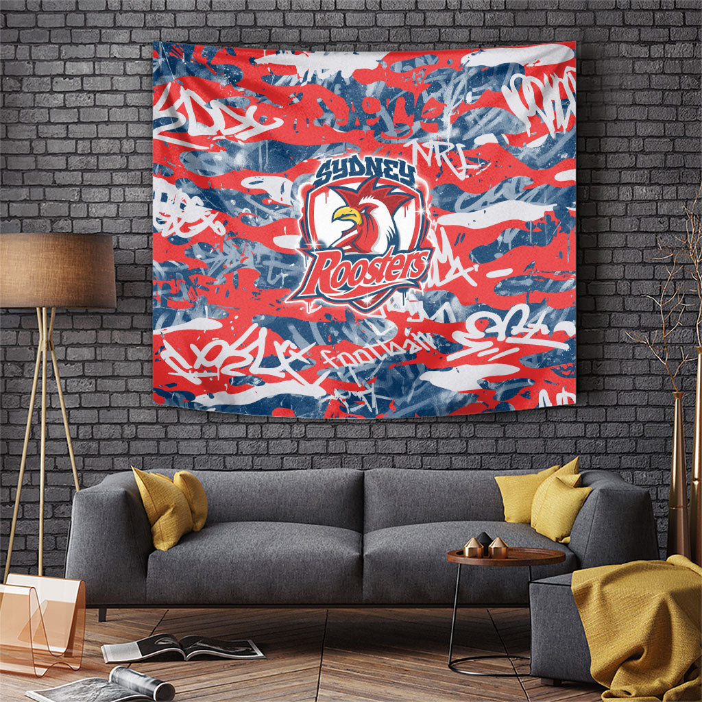 Sydney Roosters Rugby Tapestry Graffiti Typography Urban Camo Abstract Street Style