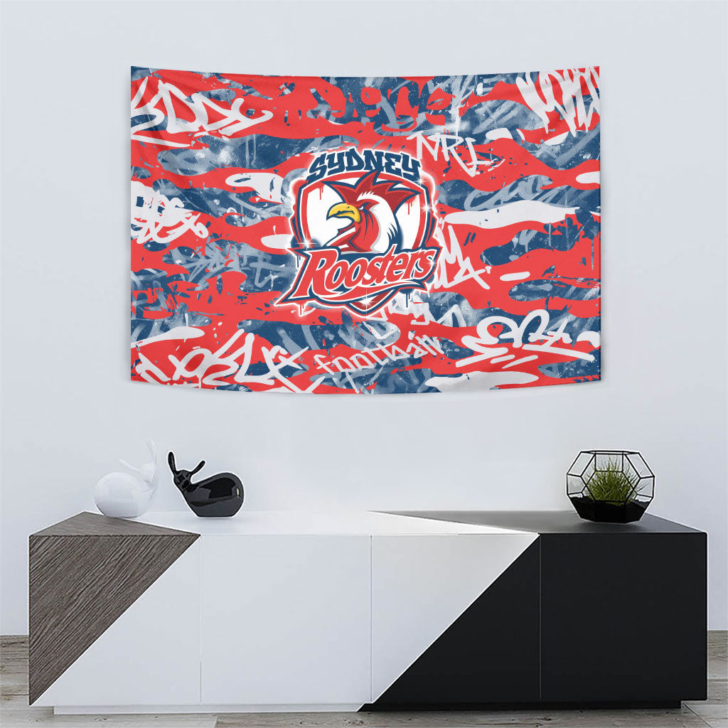Sydney Roosters Rugby Tapestry Graffiti Typography Urban Camo Abstract Street Style