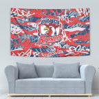 Sydney Roosters Rugby Tapestry Graffiti Typography Urban Camo Abstract Street Style