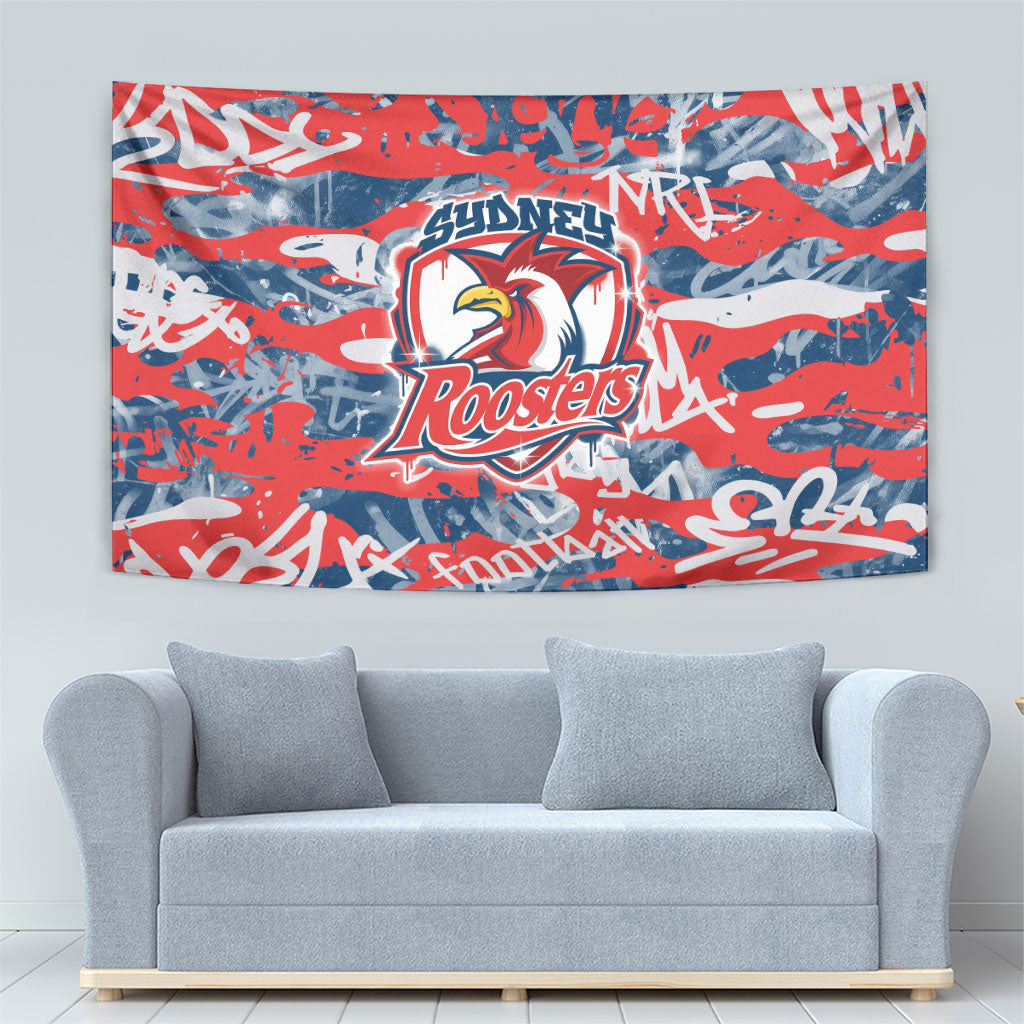 Sydney Roosters Rugby Tapestry Graffiti Typography Urban Camo Abstract Street Style